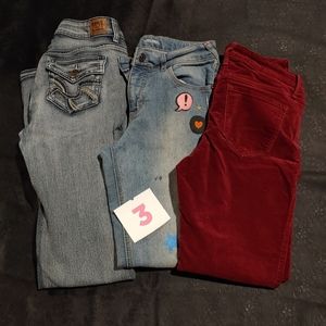 3 pairs of size 3 pants.